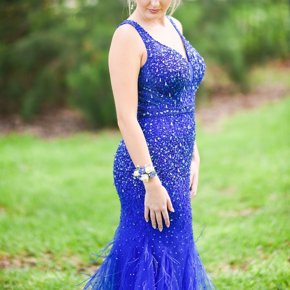 Royal blue prom dress size 10 by Privada